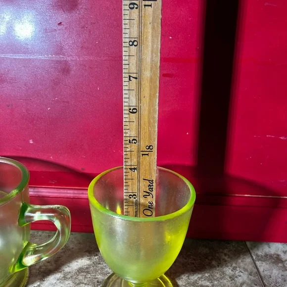 Westmorland Uranium Glass Pitcher Orange Lime UV Depression Black Light VTG Deco - Picture 14 of 16